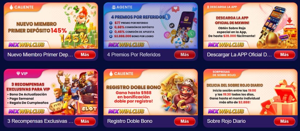 Paquete de bienvenida MXWin Casino México $8,500 MXN