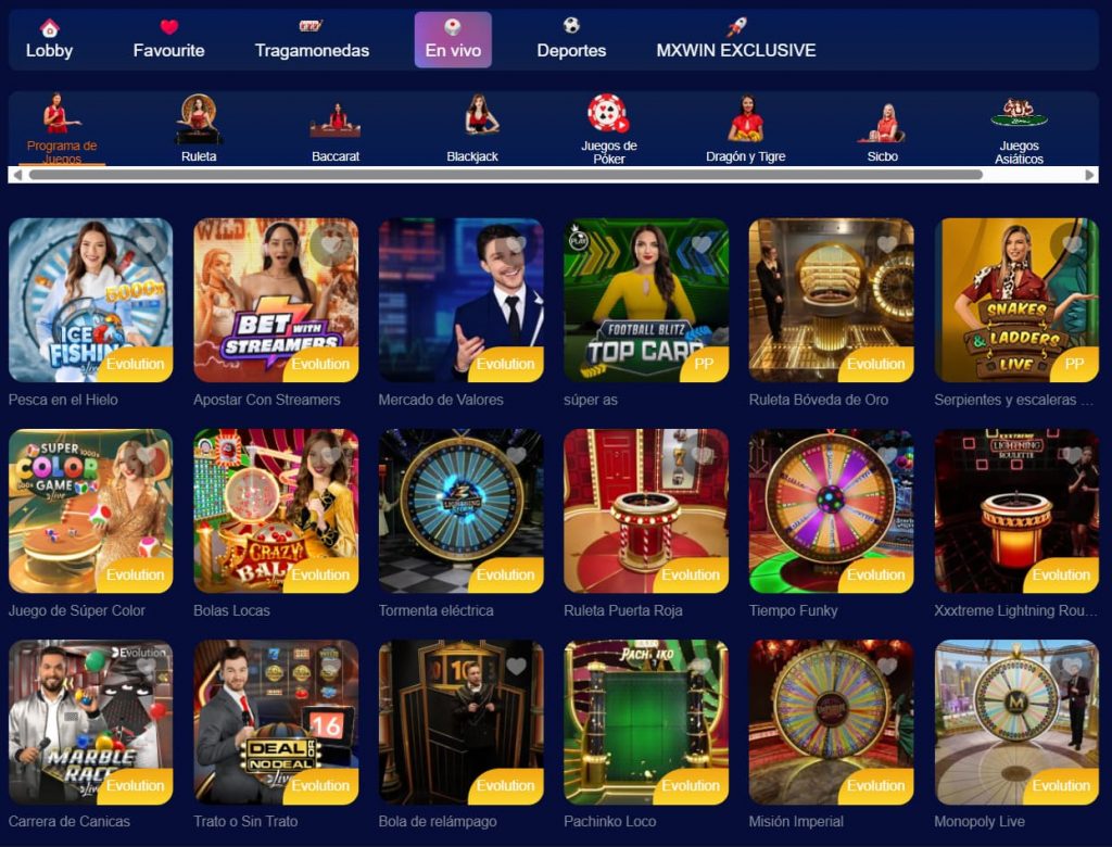 Depósitos con tarjeta en MXWin Casino México